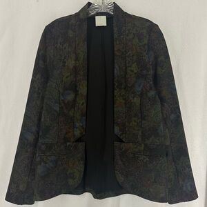 Ninty Eight Floral Blazer Jacket Womens Medium Dark Green Gothic